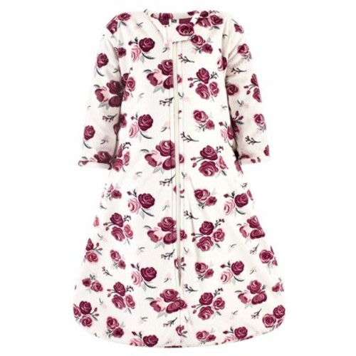 Hudson Baby Infant Girl Long Sleeve Plush Faux Fur Sleeping Bag, Wearable Blanket, Rose, 6-12 Months