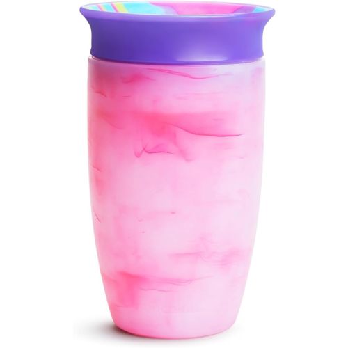 Munchkin Sippy Cups for Toddlers 1-3, Spill Proof Miracle 360 Cup, 10 Ounce, Tie Dye, Pink