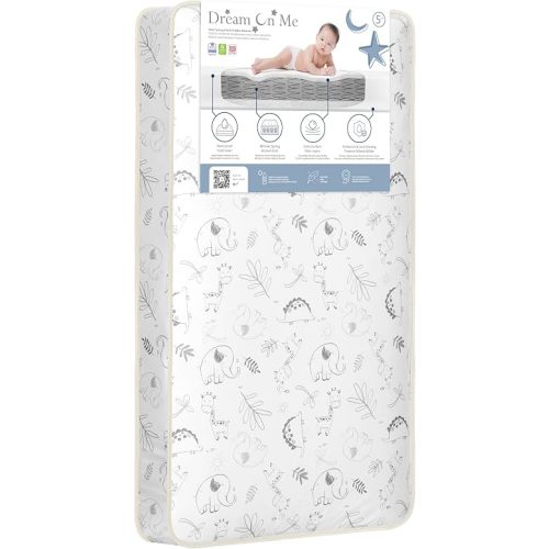 Dream On Me Twinkle 5" Spring Coil Full Size Crib & Toddler Mattress