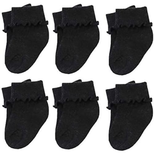 Xiyadun 6 &12 Pairs Infant Toddler Baby Kids Turn Cuff Ruffle Cotton Socks, Ruffle- Black, 3-9 Months : Amazon.com.au: Clothing, Shoes & Accessories
