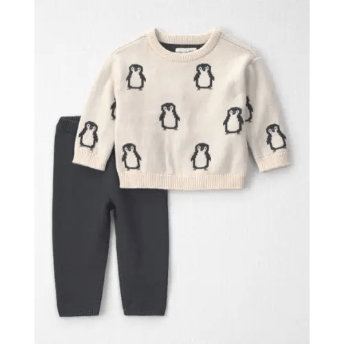Baby 2-Piece Organic Cotton Sweater Knit Top & Pant Set in Penguins - Little Planet | Carter's