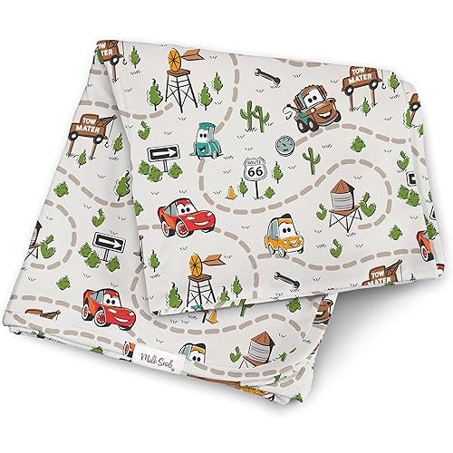 Milk Snob Disney Pixar Infant Boy/Girl Swaddle Blanket, Soft Receiving, Security and Play, Toddler Infant Newborn Bedding, Baby Shower, Baby Registry Gift (Cars) 34 * 34 inches