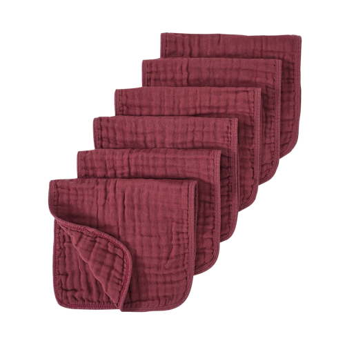 KidGT Baby Washcloths 6 Packs, Muslin Washcloths Baby,Cotton Burp Cloths, Extra Absorbent and Soft Wash Clothes for Newborns,1# Watermelon Red,One Size