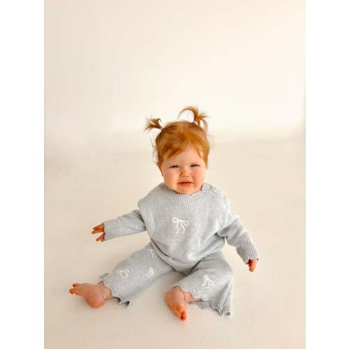 The Cosy Bow Knit Set - Powder Blue – Blossom and Pear