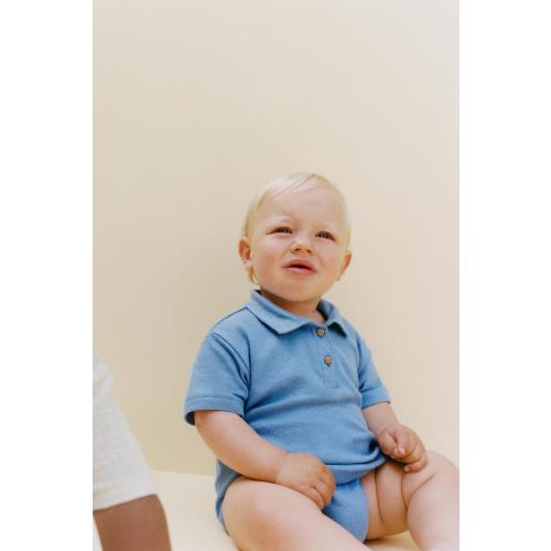POLO COLLAR BODYSUIT - Blue | ZARA United States