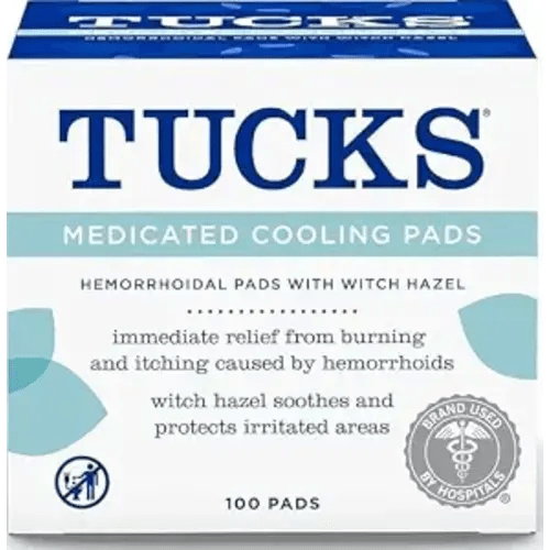TUCKS Medicated Cooling Pads, Witch Hazel Hemorrhoid Treatment, 100 Count