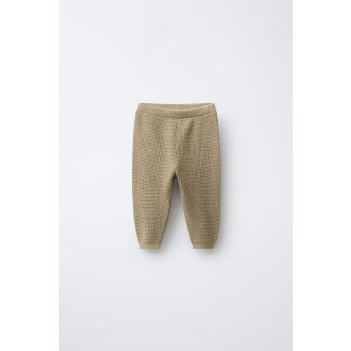 POCKET WAFFLE KNIT PANTS - Greenish | ZARA United States