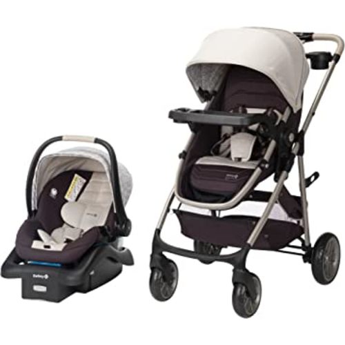 Safety 1st Deluxe Grow and Go Travel System Stroller and Car Seat Combo, 8-in-1 Travel System, Weight Capacity 4-30 lbs, Dunes Edge