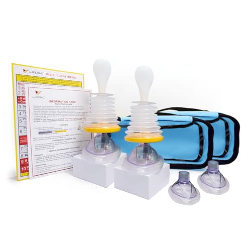 LifeVac Blue Travel Kit 2 Pack - Portable Suction Rescue Device, First Aid Kit for Kids and Adults, Portable Airway Suction Device for Children and Adults