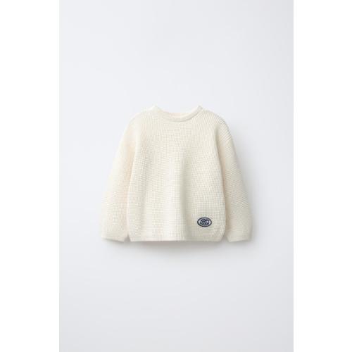 EMBROIDERED WAFFLE JUMPER - Light beige | 3-6M