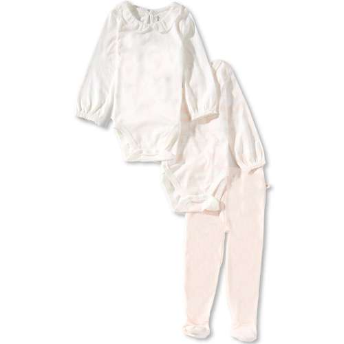 Burt's Bees Baby Girls Organic Cotton 3pc Origami Bodysuit & Pants Set