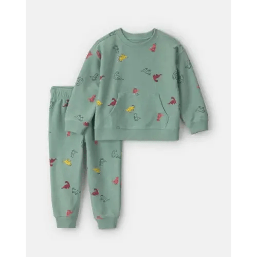 Toddler Boy 2-Piece Dinosaur French Terry Sweatshirt & Pant Set - Green | Carter's
