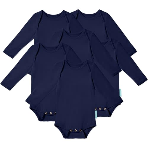 PurComfy Supersoft Long Sleeve Baby Bodysuits, Premium Bamboo Rayon Bodysuit Unisex Boy Girl 0-3-6-9-18-24 months