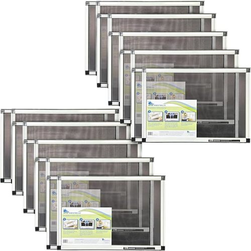 Fenestrelle Expandable Window Screen – 15″ H × 21″–40″ W Horizontal, 2‑Way Adjustable Window Screen with Flame Resistant Fiberglass Mesh, Pack of 10