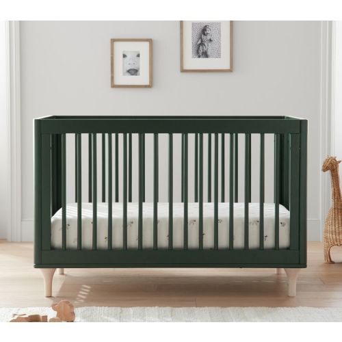 Babyletto Lolly Convertible Crib, Forest Green/Washed Natural