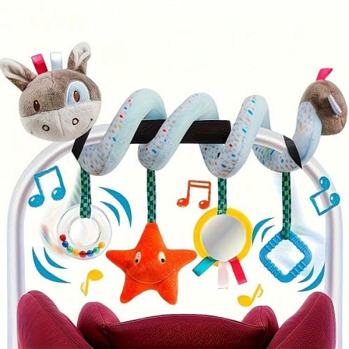 Spiral Stroller Toy, 0-6 Months, Plush Hanging Baby Rattle Sensory Toy, Mobile Cradle, Suitable For 0 3 6 9 12 Months Baby Boys Girls, Ideal Gift (Some Color May Be Random) | SHEIN USA