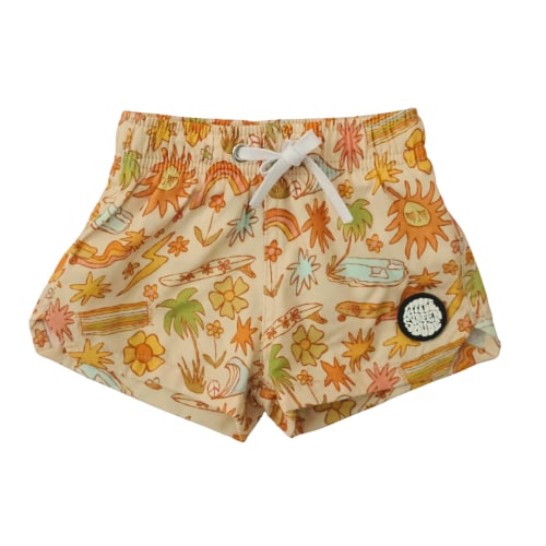 SurfyBirdy Little Surfer Dude Swim Trunks