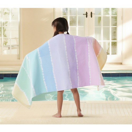 Stripe Tie-Dye Kid Beach Towel UPF 50+