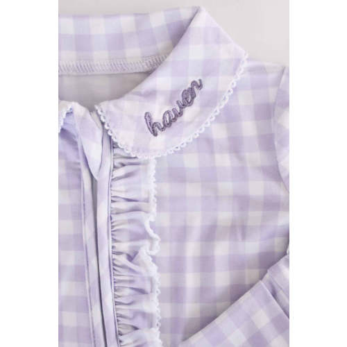 Peter Pan Collar Ruffle Zipper Footie