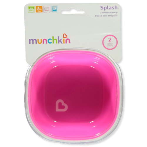 Munchkin Splash 2-Pack Bowls with Grip Color: pink/purple Size: one size