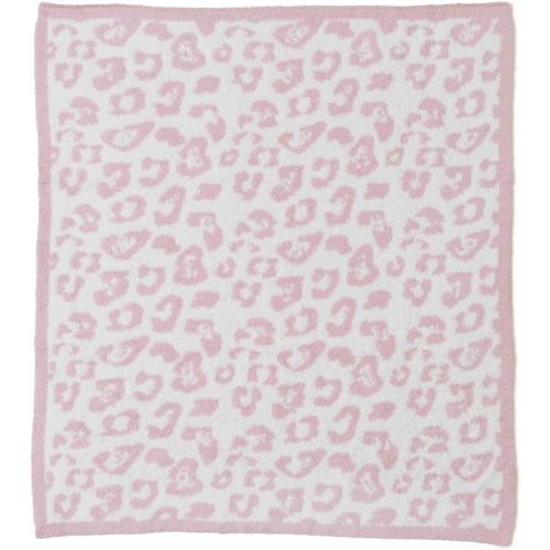 Barefoot Dreams® CozyChic® Baby Blanket, Barefoot in The Wild, Ultra Soft Plush Jacquard Microfiber Cozy Blanket, Lightweight Comfort, One Size, Dusty Rose-Cream