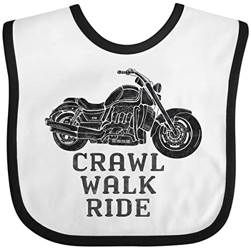 inktastic Crawl Walk Ride Motorcycle Baby Bib