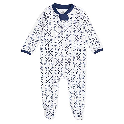 HonestBaby Sleep & Play Footed One-piece Pajama Sleeper 100% Organic Cotton, Baby Boys