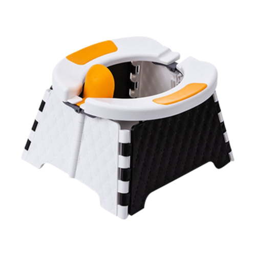 Portable Folding Travel Toilet with TPE Cushion and Leak-Proof Design for Home and On-the-Go Use, Includes Cleaning Bags and Storage Pack White