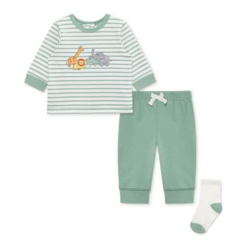 Baby Boys Jungle Striped T-Shirt, Jogger Pants & Socks, 3 Piece Set