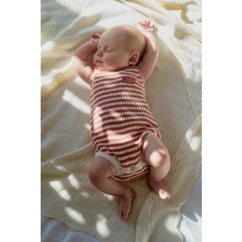 PELELE PUNTO RAYAS PEZ BORDADO - Crudo- 1-3 months | ZARA Estados Unidos de América / United States