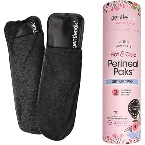 Gentlepak Reusable Perineal Ice & Heat Paks with Washable Sleeves for Postpartum, Pregnancy & Hemorrhoid Pain Relief, Multi Use Kids, Muscle, Vaginal Discomfort (2-Pack Tube)