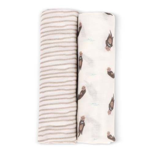 Otter & Taupe Wave Swaddle Set