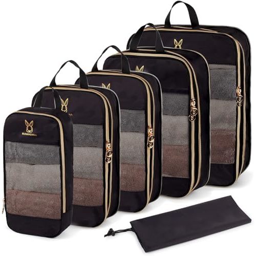 Expandable Compression Packing Cubes for Suitcases,6 Set Lightweight Compressible Travel Packing Organizer for Carry on Suitcase,Organizer Bags Set as Travel Essentials for Women