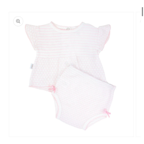 Paty Knit Flutter Sleeve Diaper Set with Bows - PatyInc