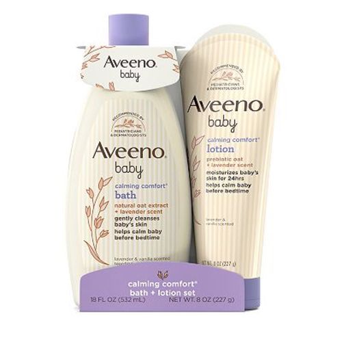 Aveeno Baby Calming Comfort Bedtime Bath & Body Lotion Set