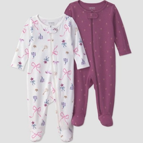 Carter's Just One You® Baby Girls' 2pk magic Long Sleeve Sleep N Plays - Plum Purple 3M