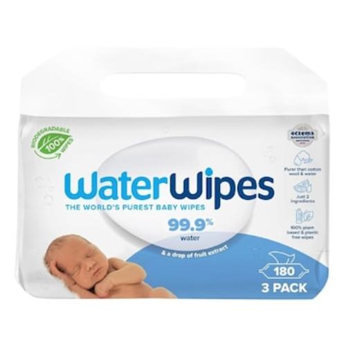 WaterWipes Biodegradable Baby Wipes 3 x 60 Pack | Woolworths