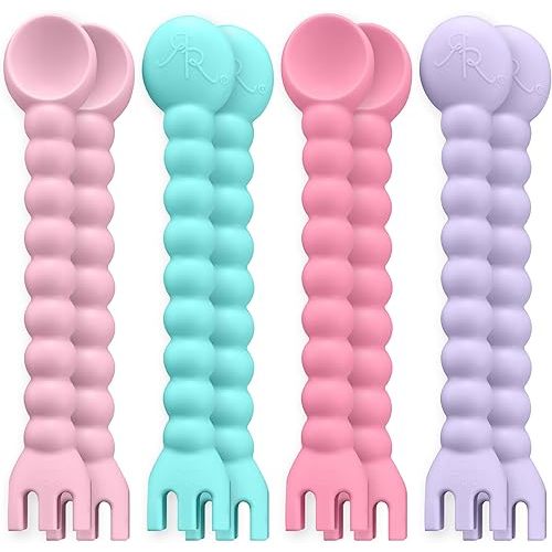 Ryan & Rose Cutie Tensils Baby Spoon and Fork (Cupcake, 8 Pack)