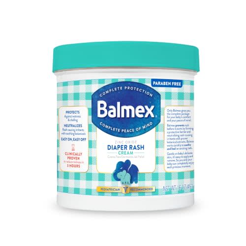 Balmex Fast-Acting Baby Diaper Rash Cream with Zinc Oxide + Soothing Botanicals, Pediatrician-Recommended, 16oz | Protect delicate skin, diaper creams for diaper rash treatment, zinc cream, easy-on for diaper area