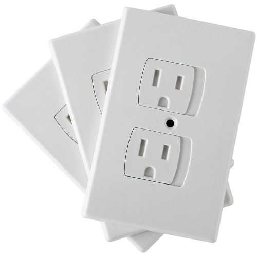 Self-Closing Baby Proof Outlet Covers Baby Proofing - An Alternative To Plug Covers for Electrical Outlets and Outlet Protectors (3 pack)