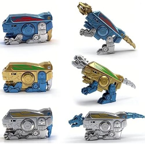 6PCS 2-in-1 Dinosaur Robot Fidget Spinners, Transformable Sensory Toys for Kids Boys Girls, Party Favors, Easter Basket Stuffers, Classroom Prizes, Christmas Valentines Gifts