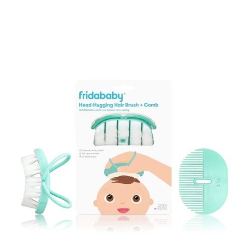 Infant Hairbrush + comb + case (Baby Head-Hugging Hairbrush + Styling Comb Set) | by Frida Baby
