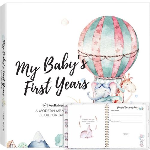Keababies Craft Baby Memory Book, First 5 Years Baby Books, 90 Pages Keepsake Milestone Journal For Baby Girls, Boys (adventureland)