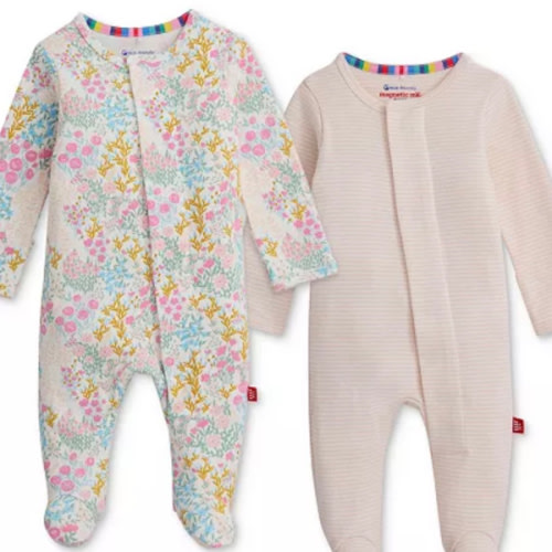 Baby Cotton Footed Coveralls, 2 Pack