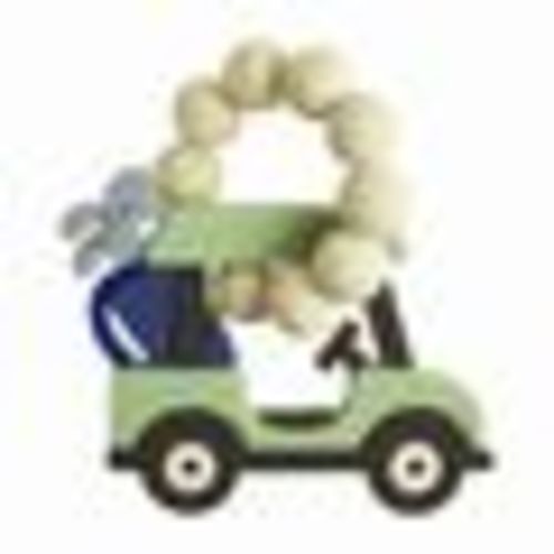 Mud Pie Boy's Golf Cart Silicone Teether in Green