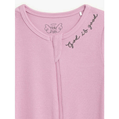 Solid Mauve PJ Footed Onesie Ribbed Cotton-Bamboo Blend – Holy Pals