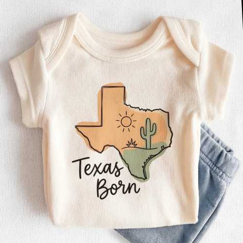Texas Born Baby Onesies® - Cute Texas State Bodysuit