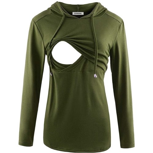 GINKANA Women's Nursing Hoodie Sweatshirt Long Sleeves Breastfeeding Maternity Tops Casual Clothes,M at Amazon Women’s Clothing store