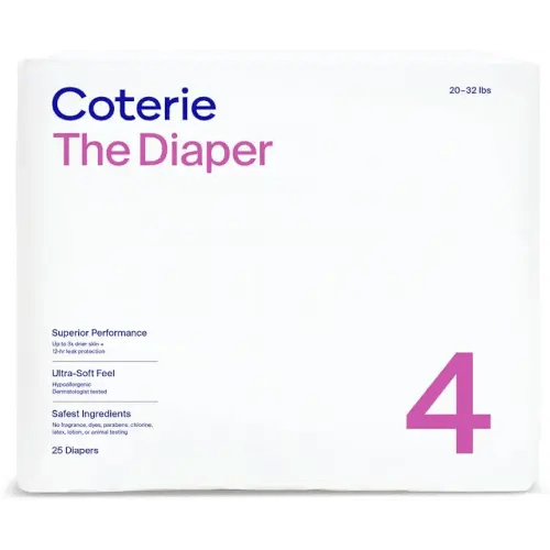 Coterie Size 4 Diapers, 25 Ct