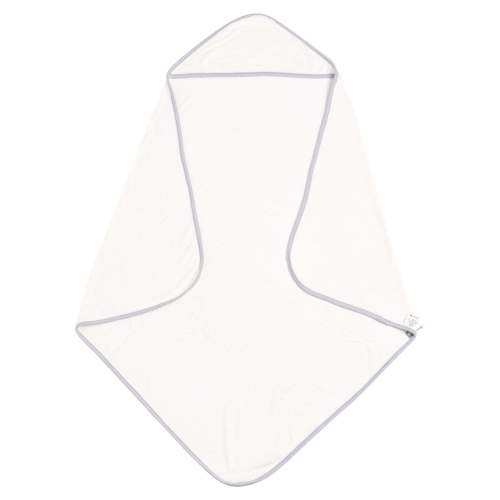 Hooded Bath Towel in Cloud with Storm Trim